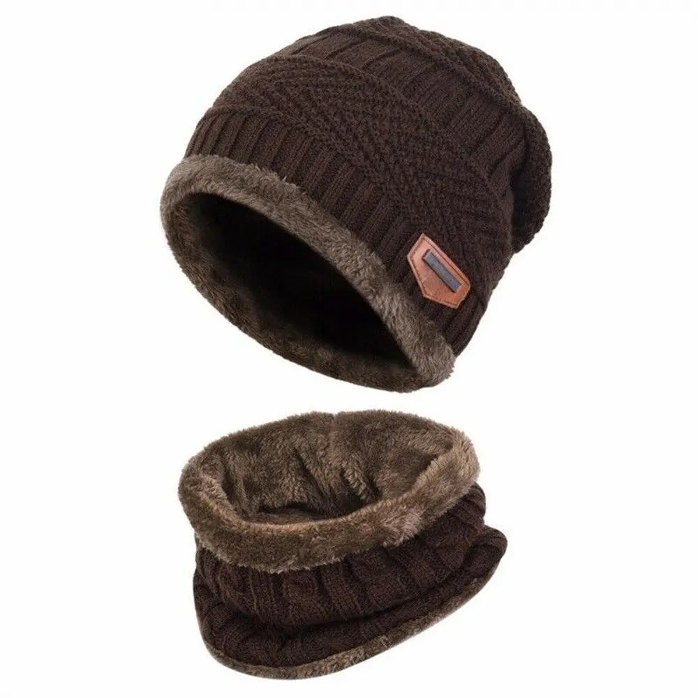 Set Bonnet & Écharpe Hiver Enfant | Polaire Tricot Épais | Ski & Froid Garçon Fille
