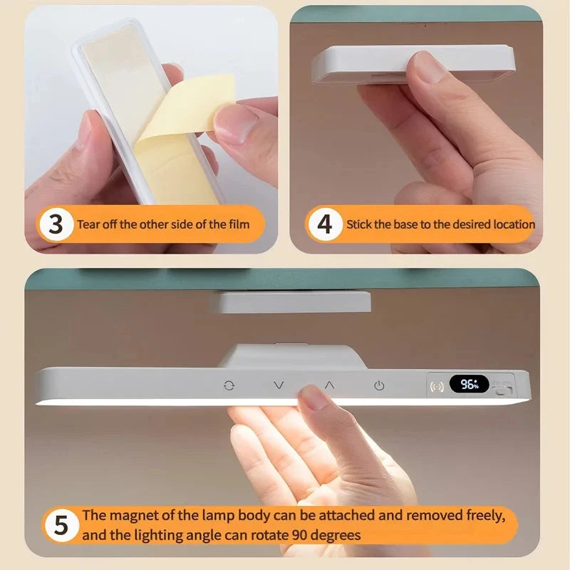 Lampe de Bureau Tactile Magnétique Rechargeable | Batterie Intégrée | Lecture, Miroir & Chevet