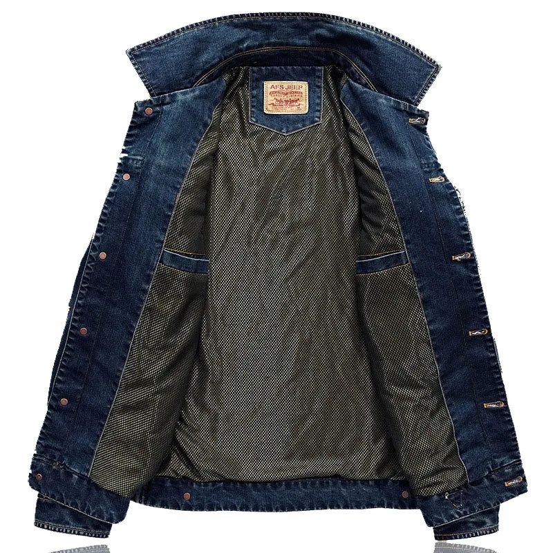 High Quality Men's Denim Jacket Coat 5XL Oversized Overcoat Spring Autumn Retro Cowboy Jacket Men Clothing Casual Outerwear