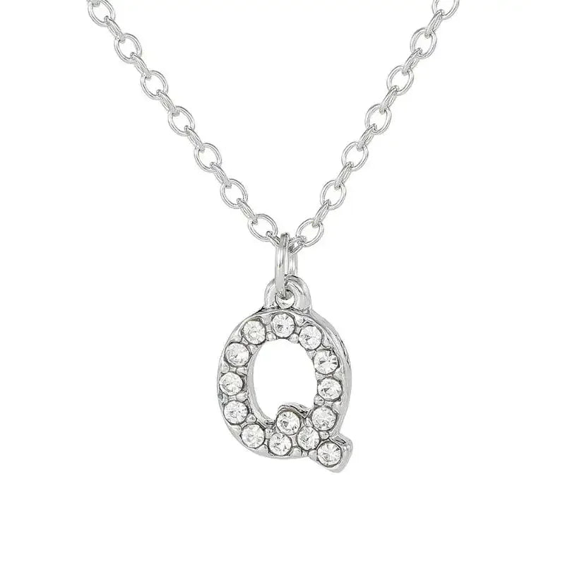 Fashionable Shiny A-Z Letter Pendant Charm Necklace 26 Initial Alphabet Name Clavicle Chain Party Jewelry Gift