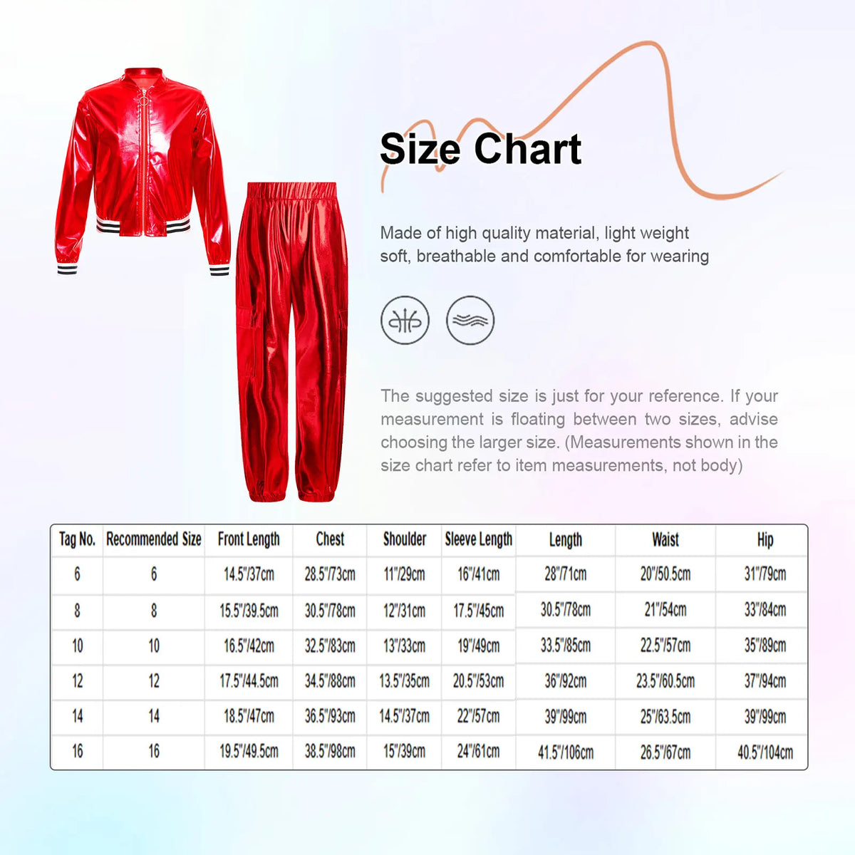 Ensemble Danse Fille Hip Hop | Veste Bomber Métallique & Pantalon | Costume Scène Carnaval Jazz