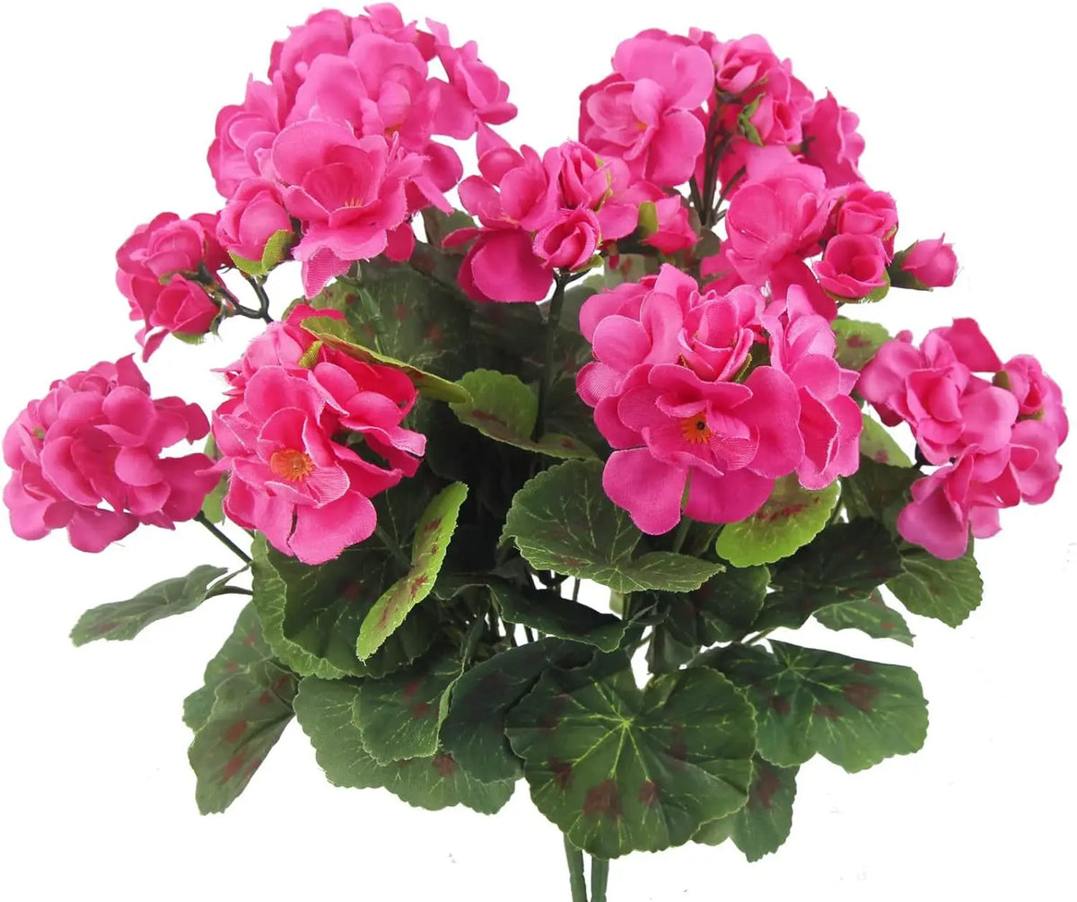 Uflower 1Pc Artificial Begonia Flower Plants for Wedding Bouquet Home Garden Bonsai Christmas Wreath Decor