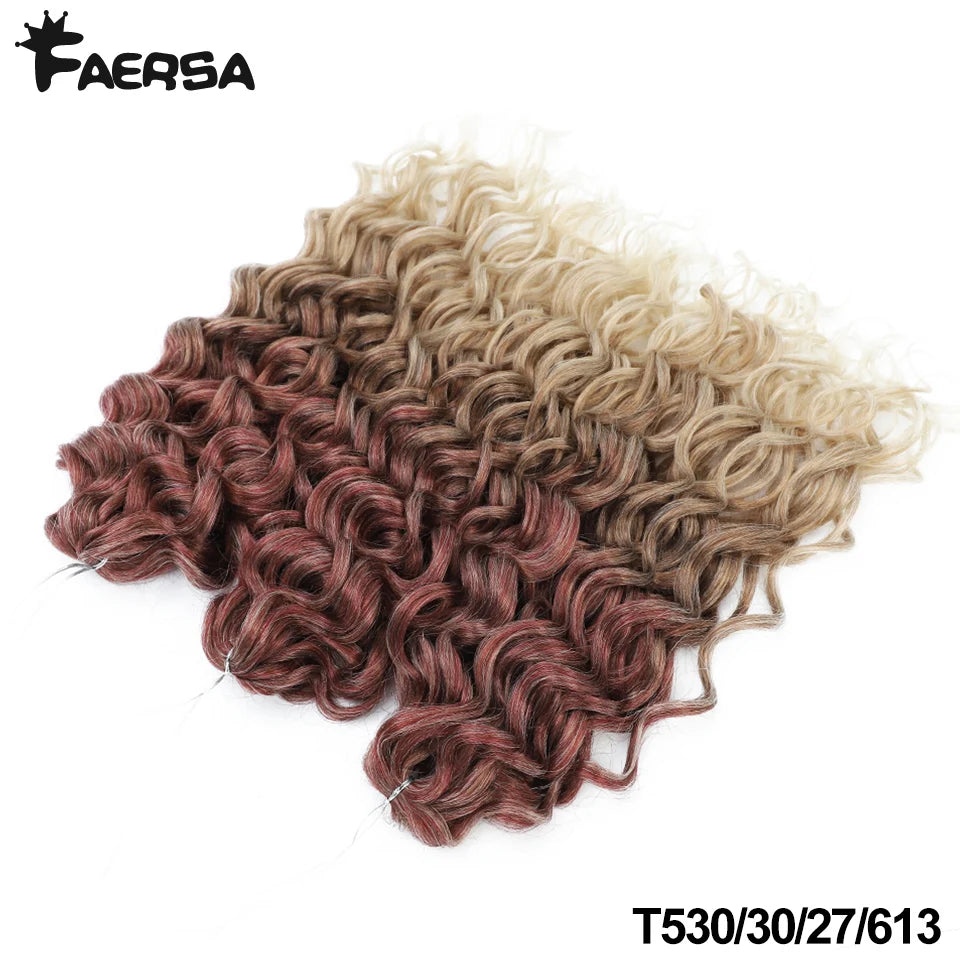 Deep Wavy Twist Crochet Hair Afro Curls Water Wave Crochet Braids Synthetic Curly Braiding Hair Extensions For Women 18 24 Inch