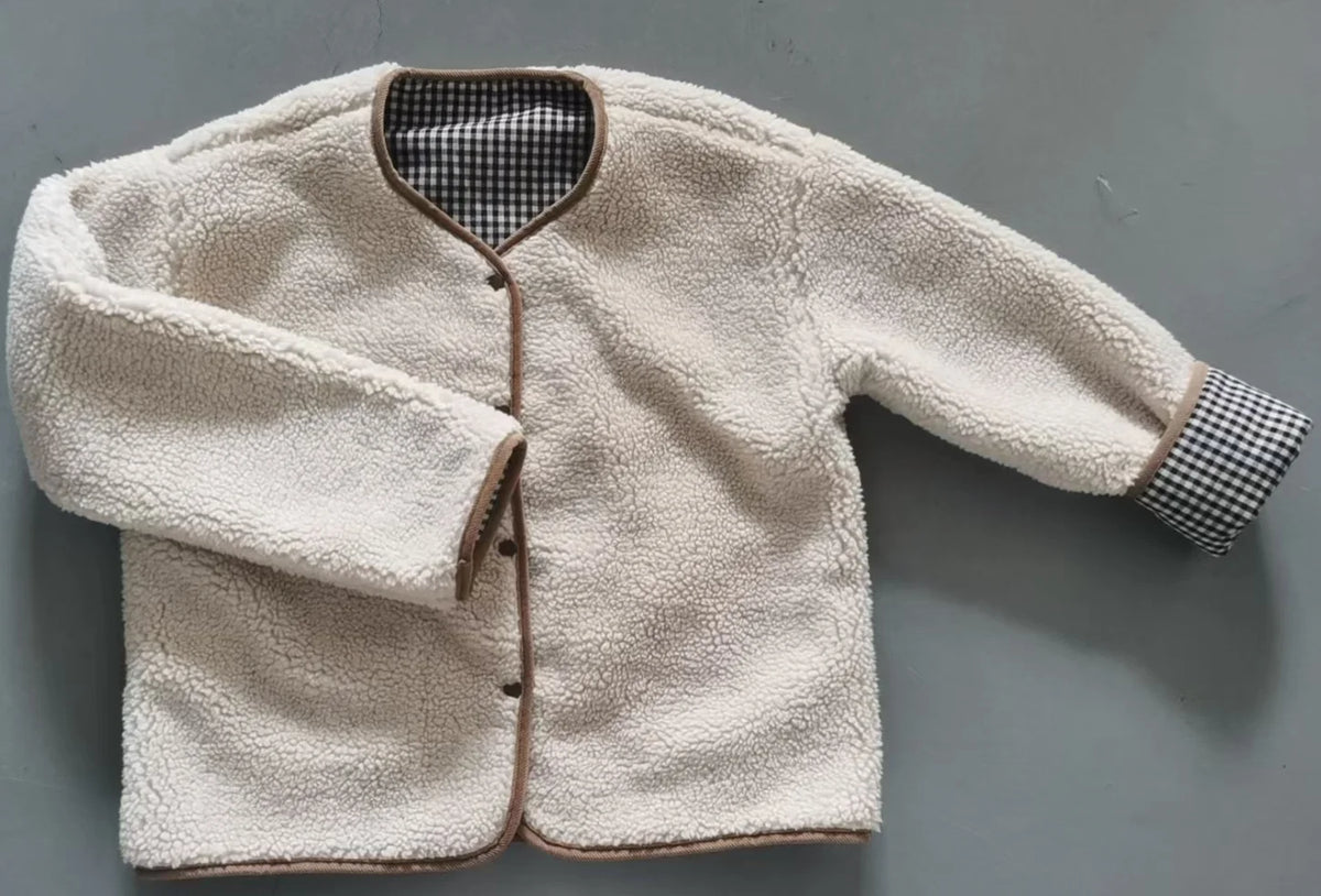Fashion New Autumn and Winter Warm Jacket Two Sides Wear Plaid Plush Jacket Kids Jackets Winter Clothes DGUKYM 12042