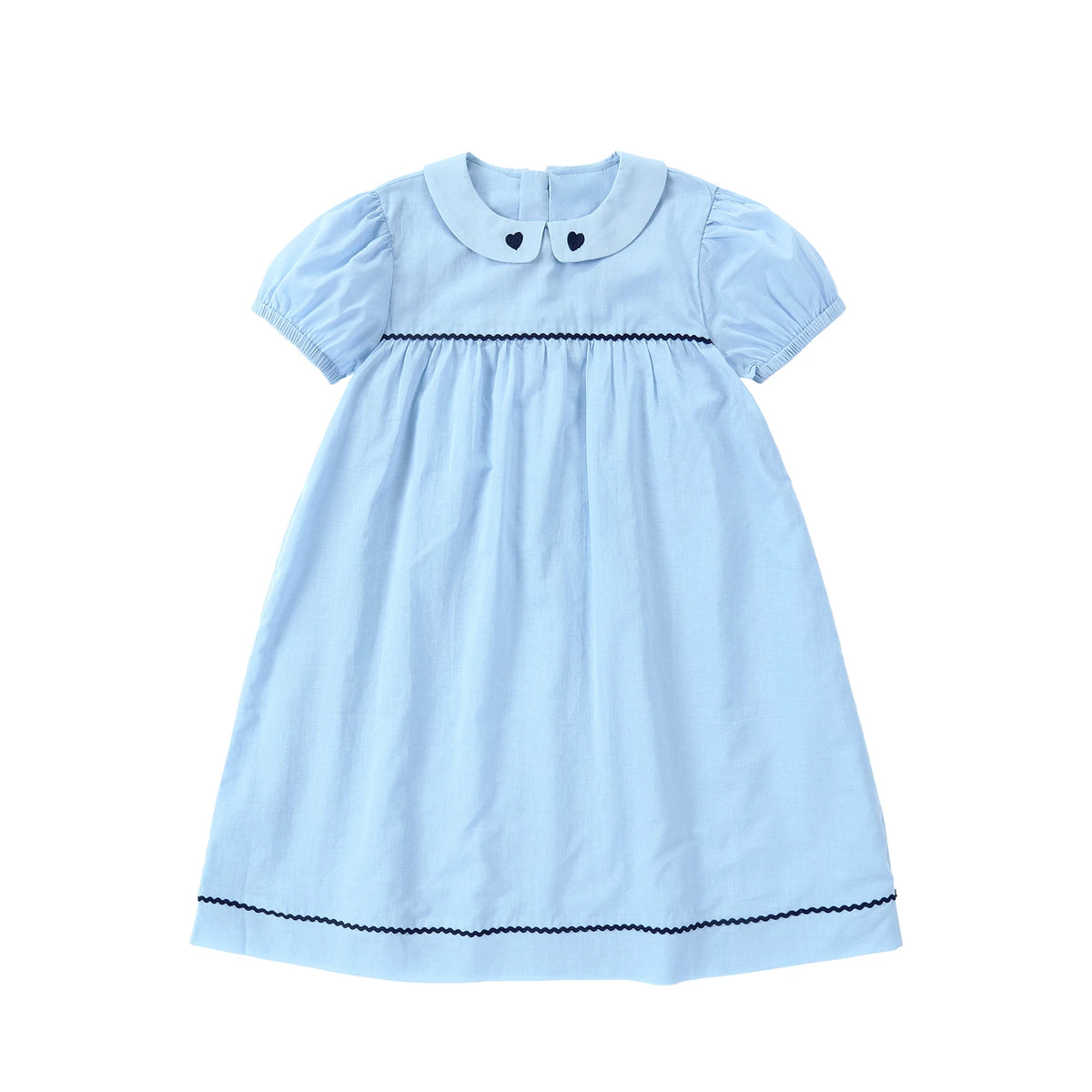 Tenue Famille Assortie AP Barcelone | Robe Fille Broderie & Ensemble Garçon Carreaux | Collection Bleue