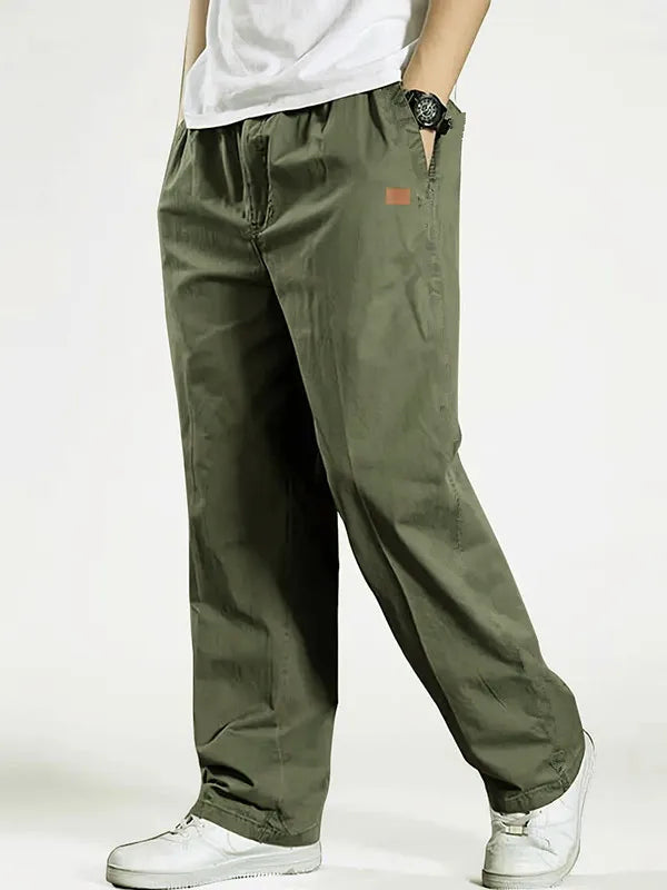2025 Men's Casual Jogger Pants Relaxed Fit Cargo Pants Drawstring Sweatpants Hiking Outdoor Twill Sport Pants
