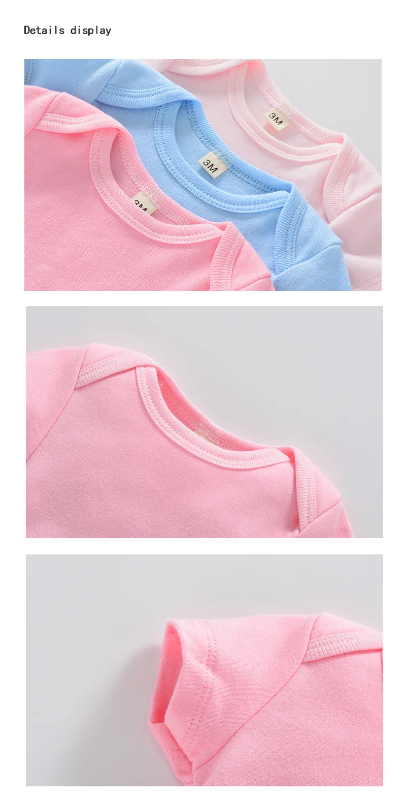 7 Colors Baby Girls Solid Onesies Bodysuits For Boys