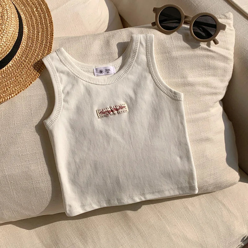 Fashion Children T-shirt For Girls Boys Cotton Vest Tops Kids Summer Clothes Sleeveless T-shirt