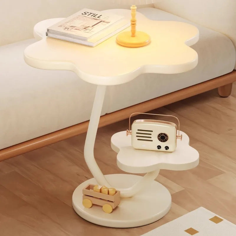Table basse ronde en bois avec rangement | Style minimaliste