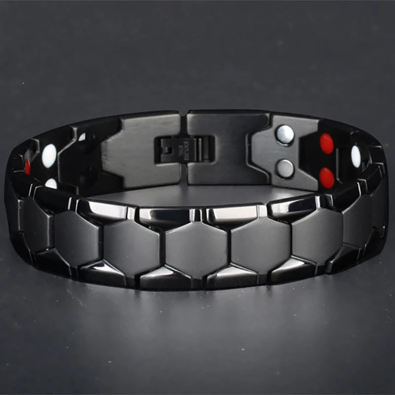 Bracelet Énergie Santé Magnétique Torsadé | Arthrite Thérapie | Aimant Puissant | Cadeau Homme