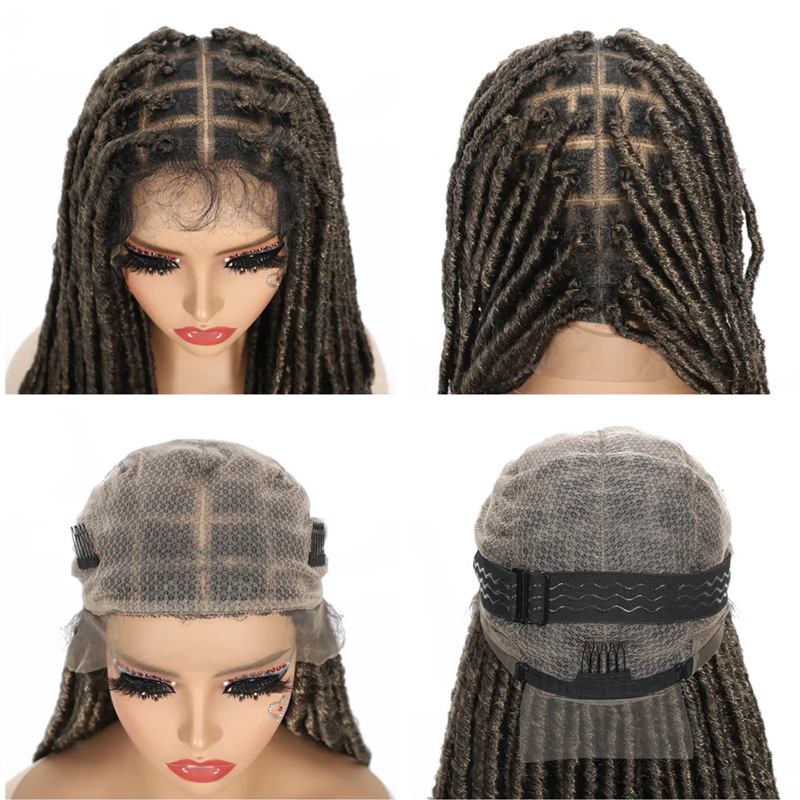 Dreadlocks Braided Wigs Synthetic Locs Full Lace Wig Female Braids Full Lace Wigs Women African Box Braids Hair Wigs For Woman