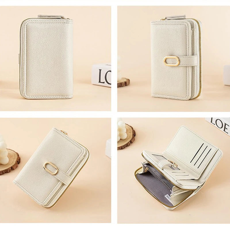 Women's Wallet with Zip Coin Pocket PU Leather Purses for Women Lychee Pattern Wallets and Handbags Money Bags Simple Billfold