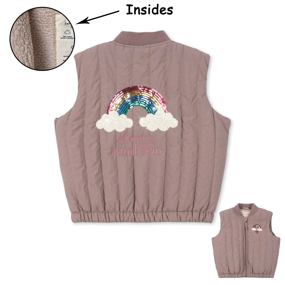 Manteau Polaire Paillettes Fille | Laine d'Agneau | Broderie Garçon | Vêtement Enfant Hiver