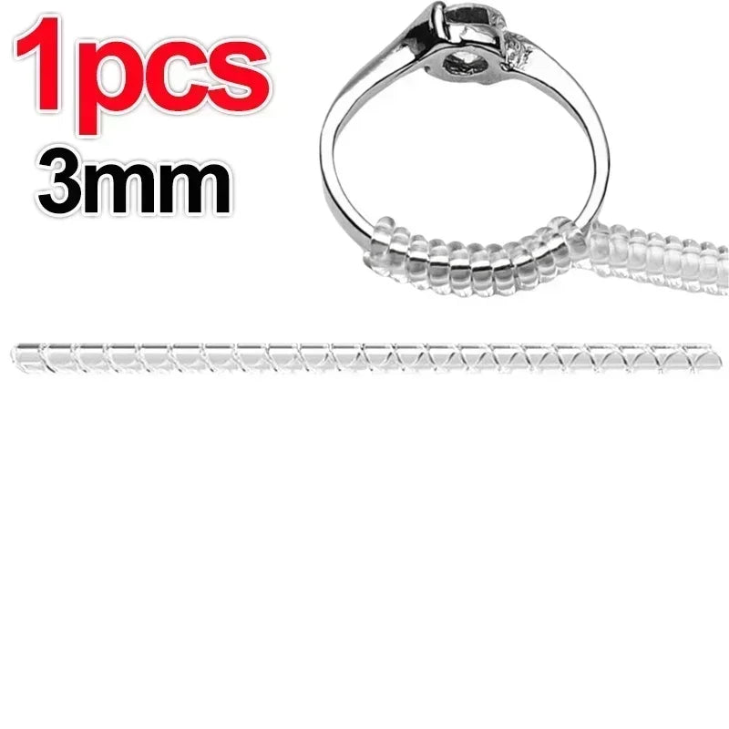 Adjust Invisible Ring Size Reducer Tools Spiral Spring Based Rings Adjust Transparent Tightener Resizing Tools Jewelry Guard