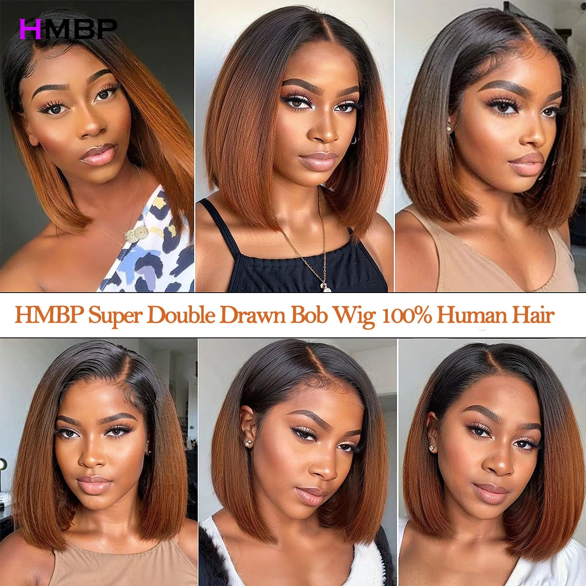 Highlight Vietnamese Super Double Drawn Bob Wigs Human Hair Chocolate Brown 13x6 Lace Frontal Wig 350 Density 100% Human Hair