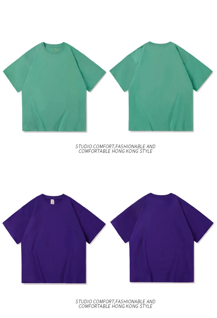 T-shirt ample uni en coton pour homme | Manches courtes | S à 5XL