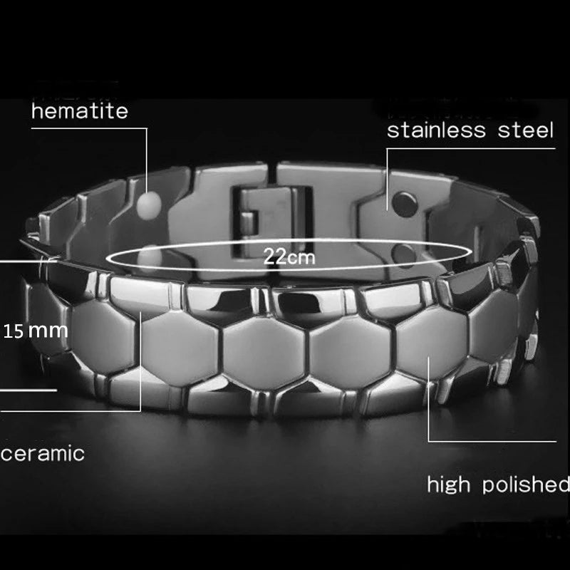 Bracelet Énergie Santé Magnétique Torsadé | Arthrite Thérapie | Aimant Puissant | Cadeau Homme