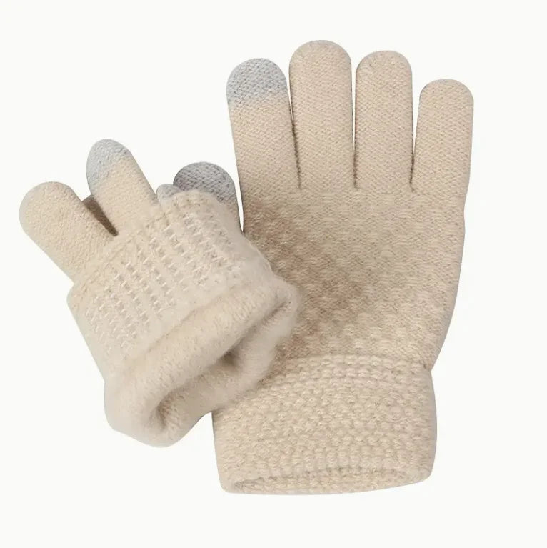 3pcs Kids Winter Warmth Set with Hat, Scarf & Gloves - Soft Pink &, Machine Washable, Polyester-Filled, Perfect for Outdoor