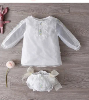 Tenue Bébé Fille Style Boutique | Romper Été Dentelle | Anniversaire | Blanc | Combinaison Onesie