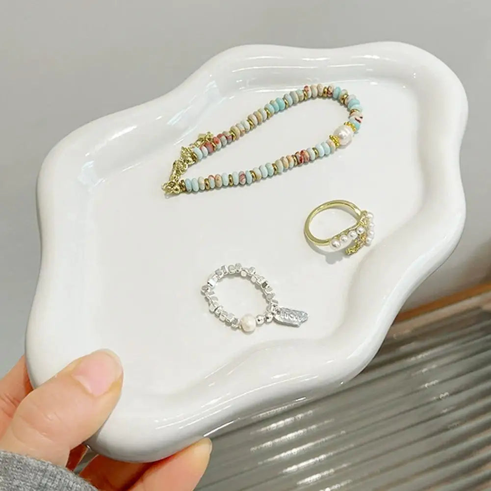 Plateau à Bijoux Forme Nuage | Présentoir Boucles d'Oreilles & Bagues Électroplaqué | Accessoires Bureau
