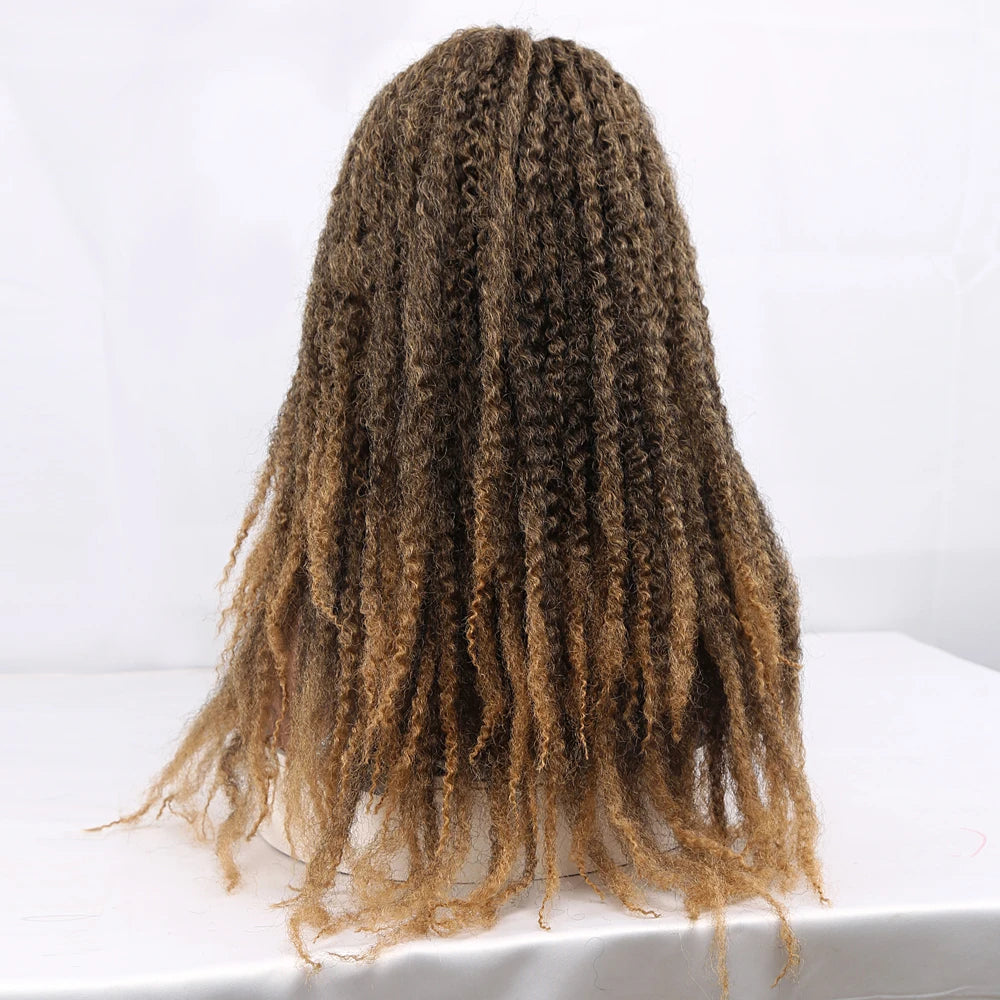 Perruque Marley Braid | 18 Pouces | Synthétique Dreadlock | Afro Kinky Naturelle | Tressage | Femme