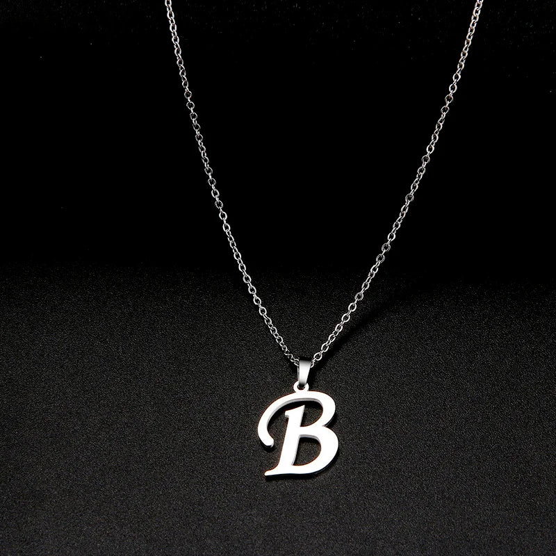Collier Initiale Grand Alphabet A-Z | Acier 316L Minimaliste | Pendentif Femme | Cadeau Bijou
