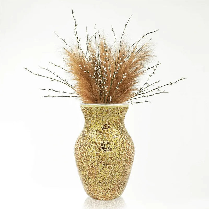 Vase Bohème Mosaïque Verre | Style Européen | Décoration Salon, Chambre & Entrée