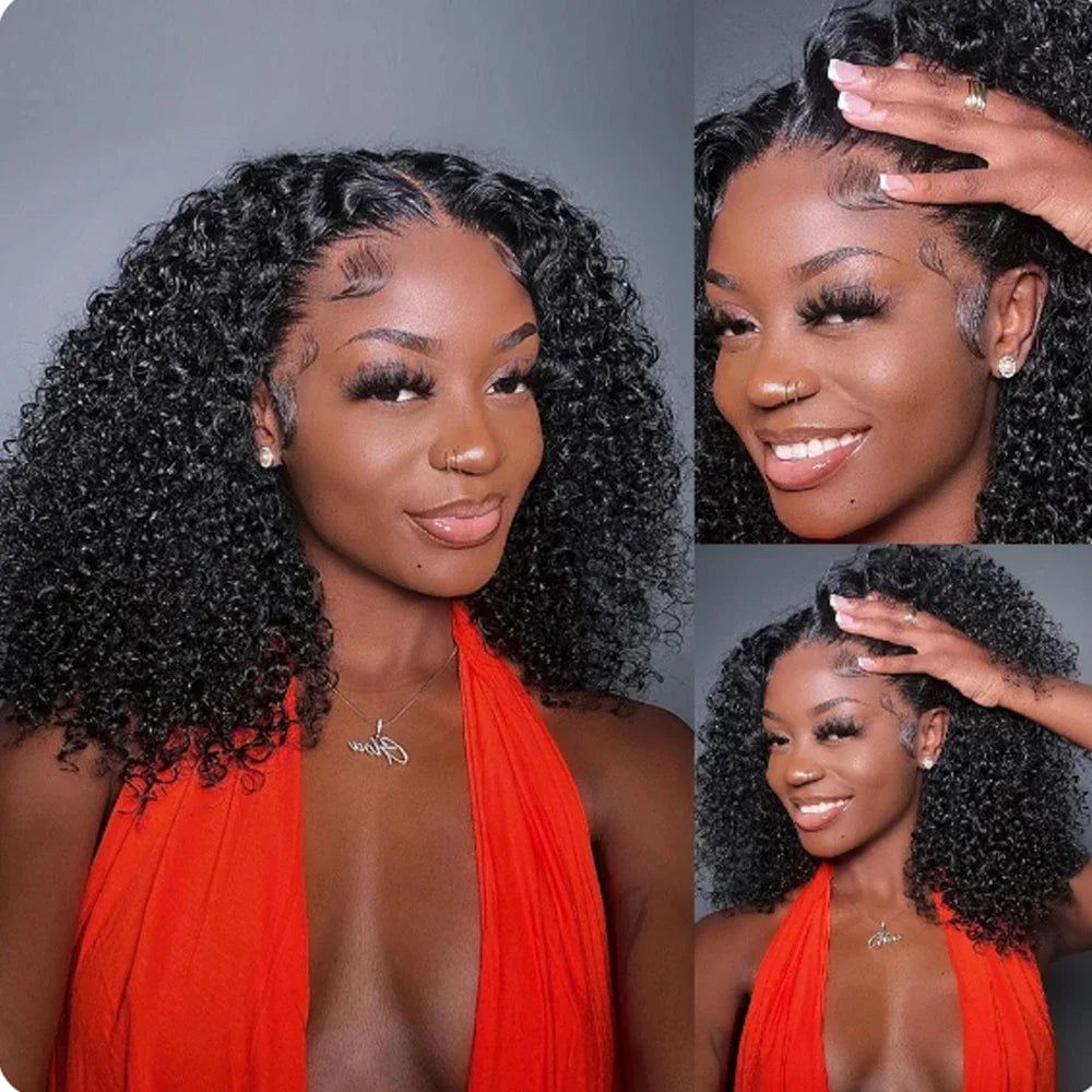 Perruque Kinky Curly Brésilienne | 5x5 HD Lace Closure Transparente | 300% Densité | Vierge Haute Qualité
