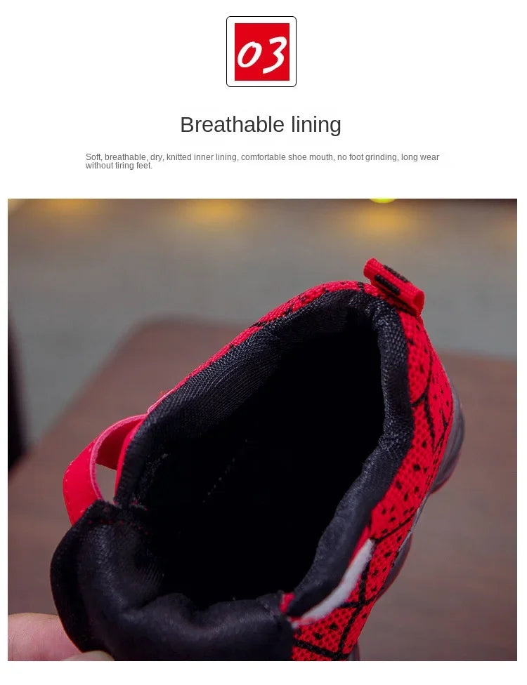 Children's Cartoon Sneakers 2026 Boys New Casual Sport Shoes Spring Summer Breathable Student Shoes Kids Casual Shoes for 1-12 Y