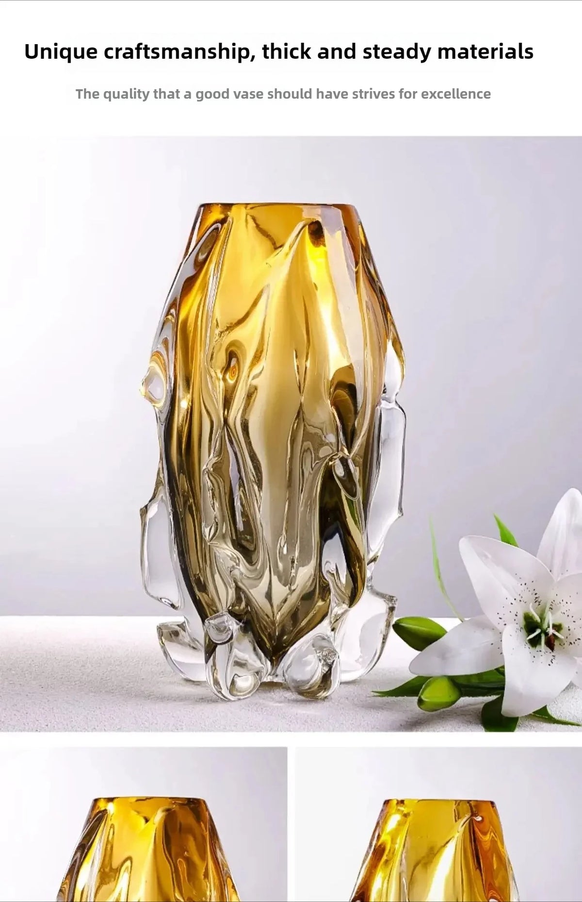 Vase Verre Élégant Base Bois | Plante Hydroponique | Décoration Bureau & Maison