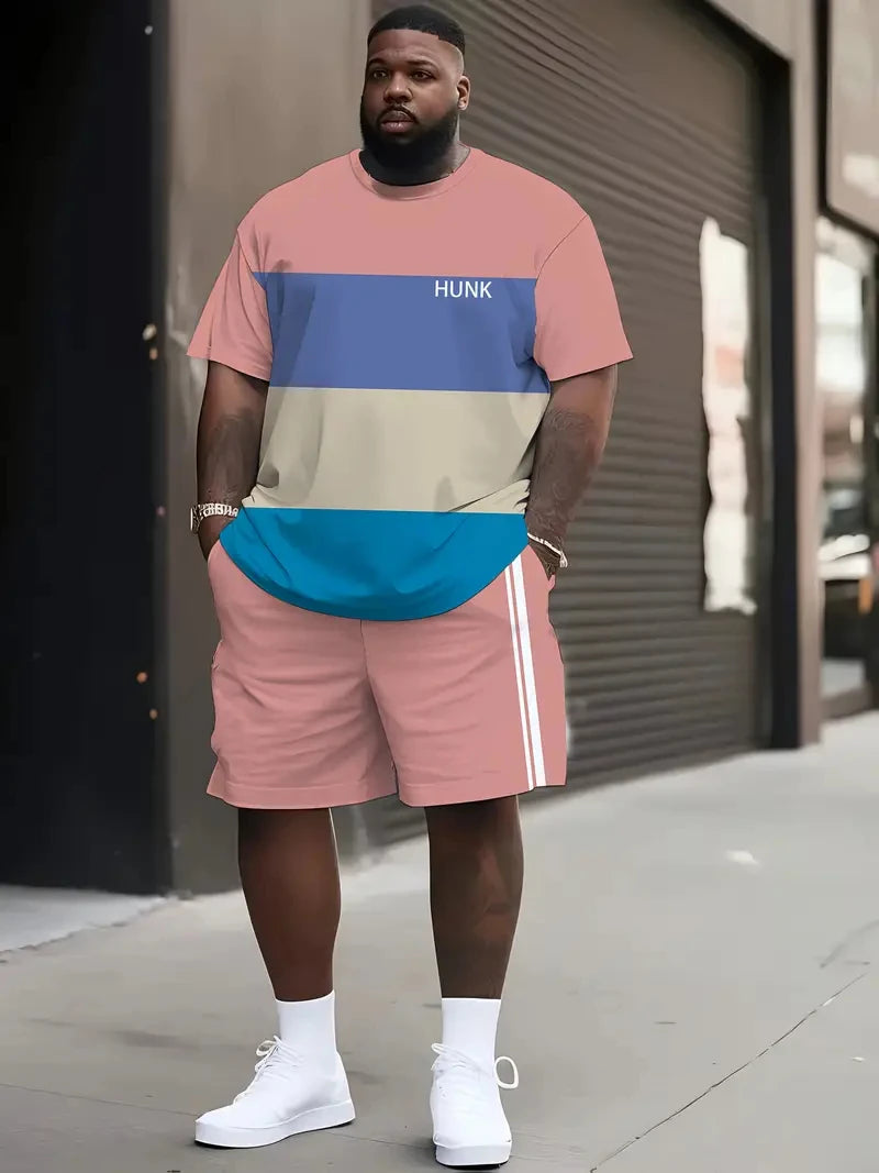 Ensemble t-shirt imprimé et short pour homme | Cordon de serrage