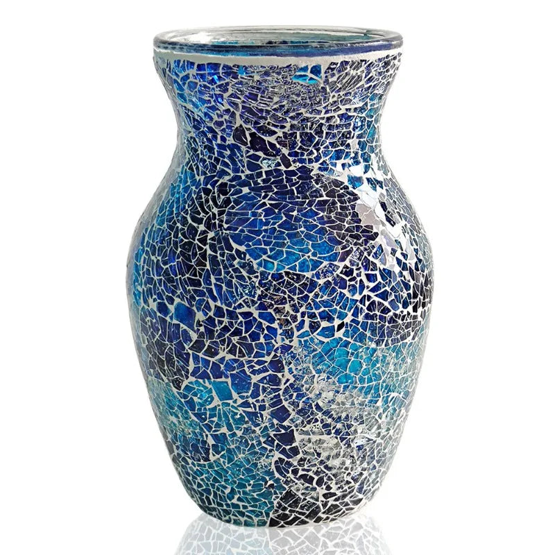 Vase Bohème Mosaïque Verre | Style Européen | Décoration Salon, Chambre & Entrée