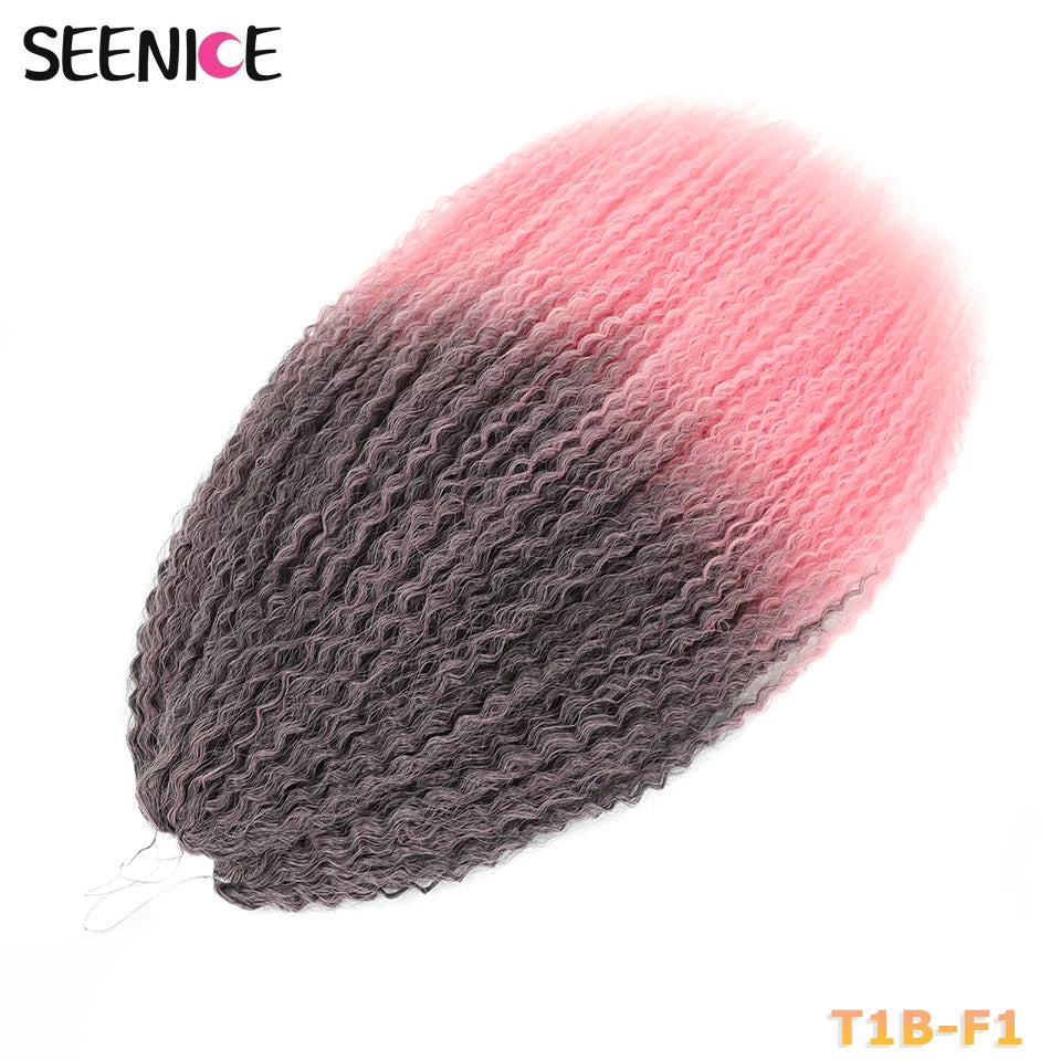 Extensions Crochet Kinky Curly Twist | Ombre Blonde | Water Wave | Synthétique | 20 Pouces | Femme