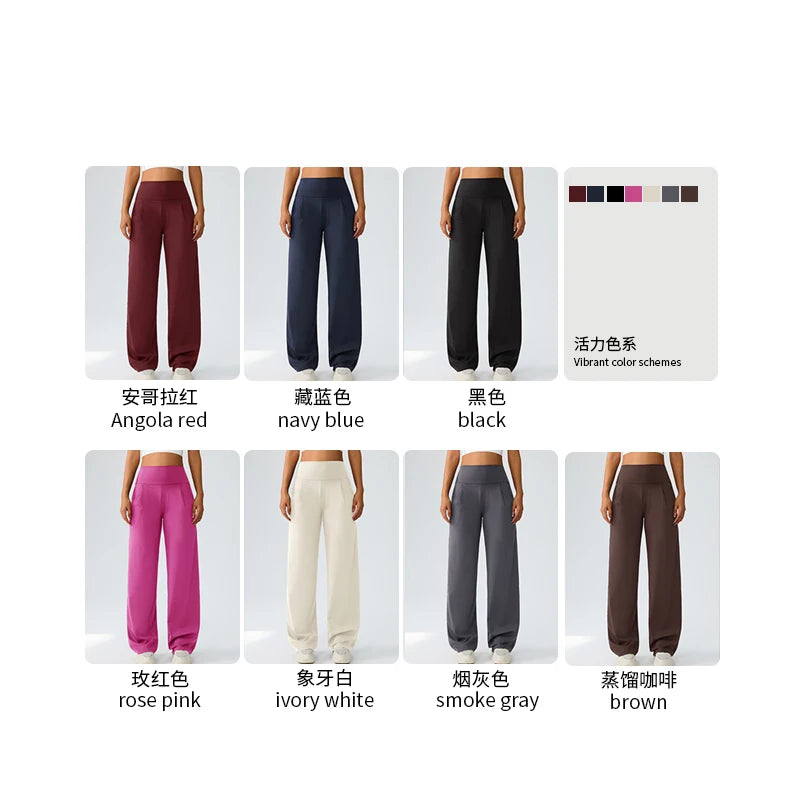 Yoga Wide Leg Pants for Women High Waisted Loose Straight Leg Pants Casual Sports Yoga Pants Women's Outerwear