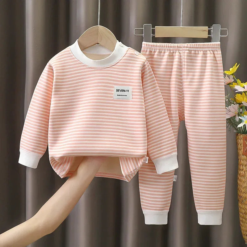 2024 Winter Kids Clothing Sets Warm Fleece Pajamas For Boys And Girls Thicken Children Sleepwear Velvet Baby Thermal Underwear