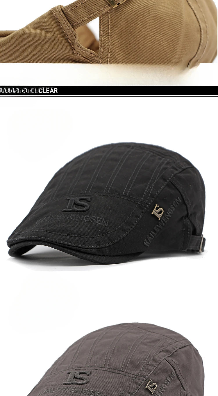 2026 Hat Men's Spring Summer Embroidery Cotton Cap British Vintage Fashion Forward Hat Women's Casual Beret Youth Hat