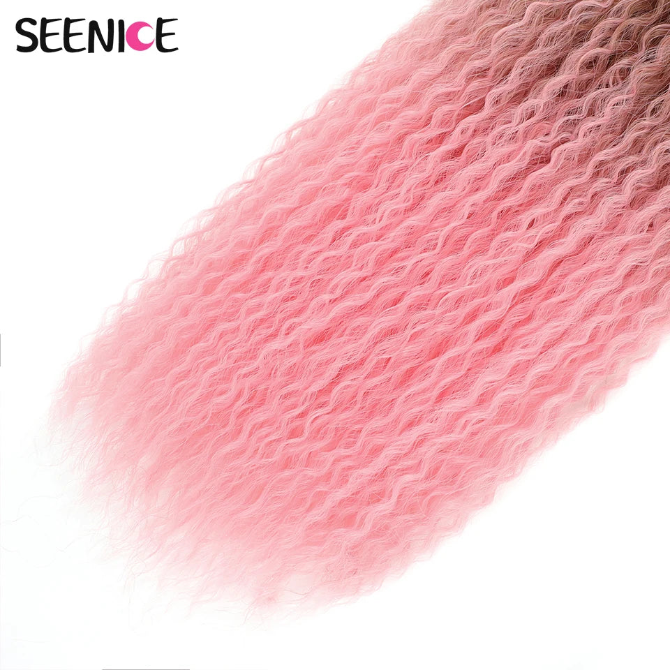 Extensions Crochet Kinky Curly Twist | Ombre Blonde | Water Wave | Synthétique | 20 Pouces | Femme