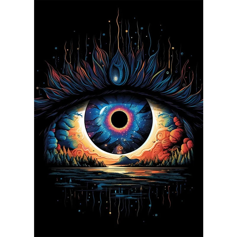 Classic Abstract Wall Art, Eye Features Mural, HD Canvas Print Poster for Home Living Room Bedroom Office Decoration Cuadros