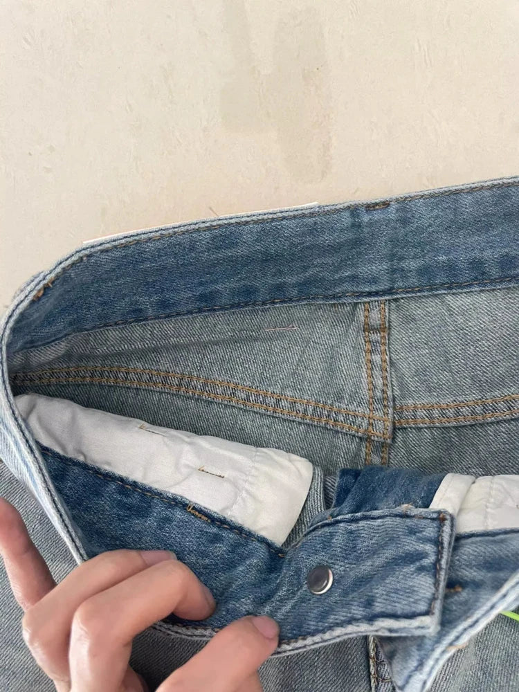 Women's Wide Leg Baggy Jeans Lady Vintage Y2K Punk Low Rise Waist Loose Denim Pants Streetwear Fashion Trashy Long Skater Trousers