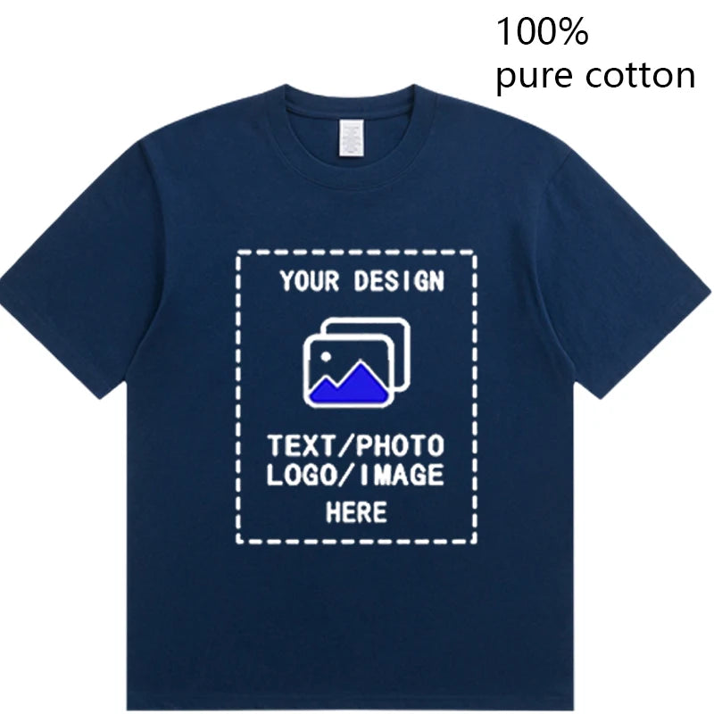 Custom-Made Men's T-Shirts Are Suitable for Team Gatherings, Gyms, and Sports Cotton Round-Neck Short-Sleeved Shirts