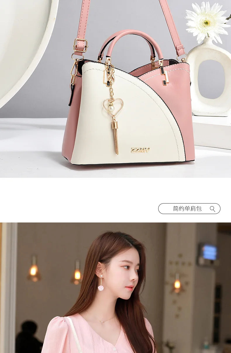 Elegant Handbag for Women Luxury Designer Top-Handle Bags High Quality PU Leather Ladies Shoulder Crossbody Bag Casual Tote Sac