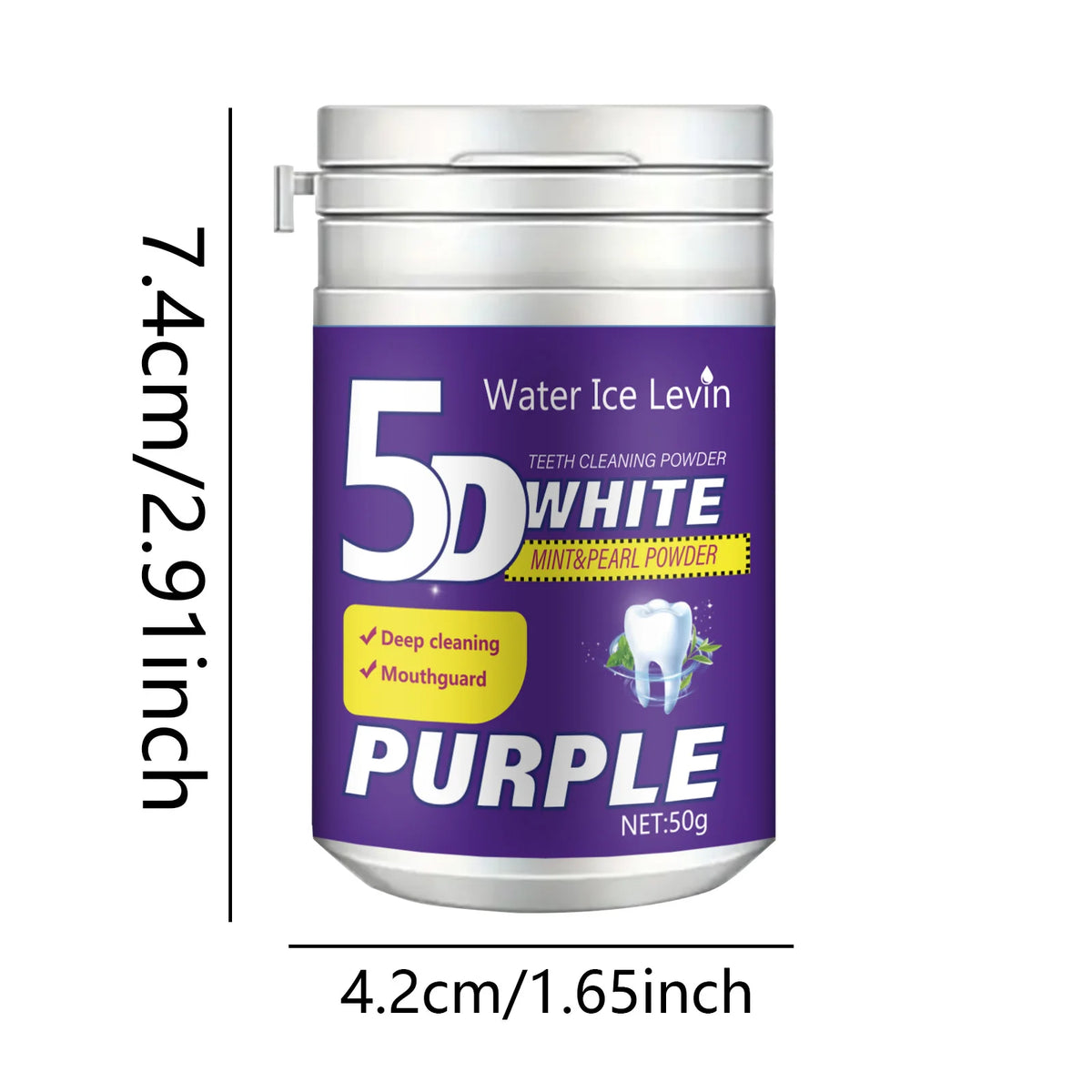 Simple Purple Brightening Powder - Conceals Stains, Non-Sensitive - Enamel-Safe Toothpaste Whitening Powder Suitable for Coffee, Tea, Food, Wine, and Tobacco Stains.
