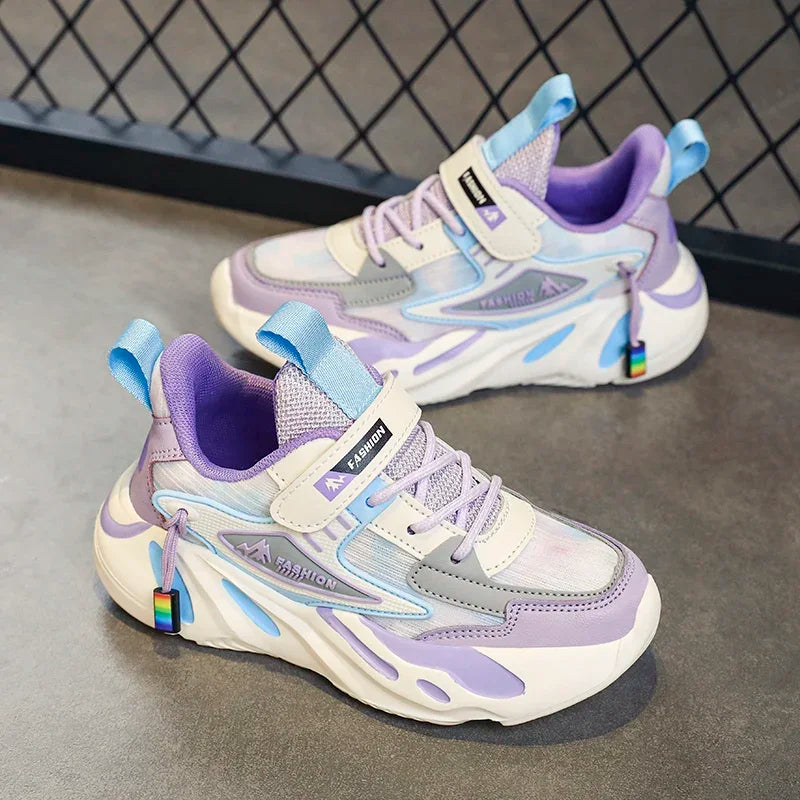 New Kids Girls Sneakers Breathable Mesh Running Shoes Lightweight Soft Sole Sports Shoes for Children School Walking Tennis