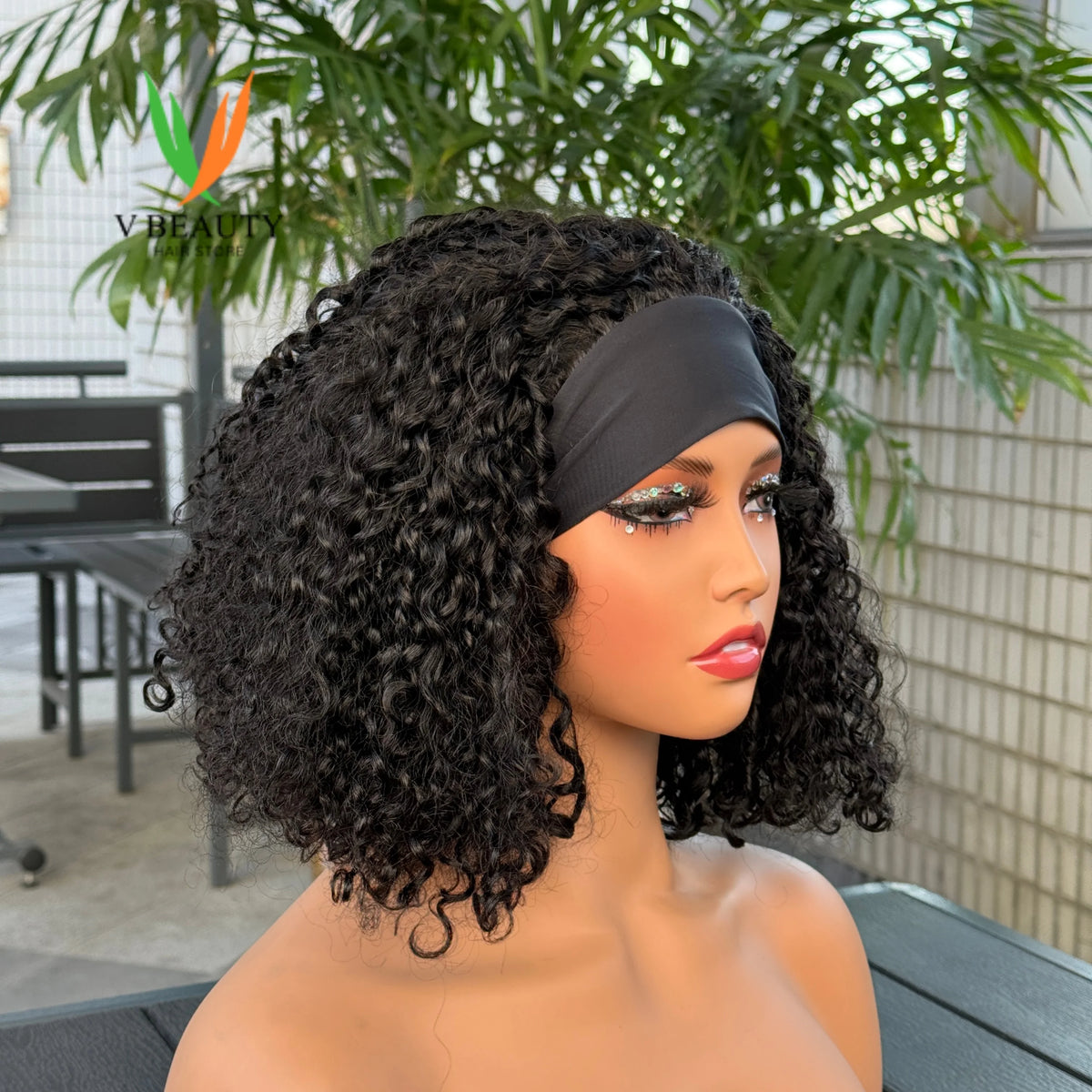Perruque Headband Pixie Curly | 250% Densité | Cheveux Humains Brésiliens Vierges | Machine Made | Sans Lace