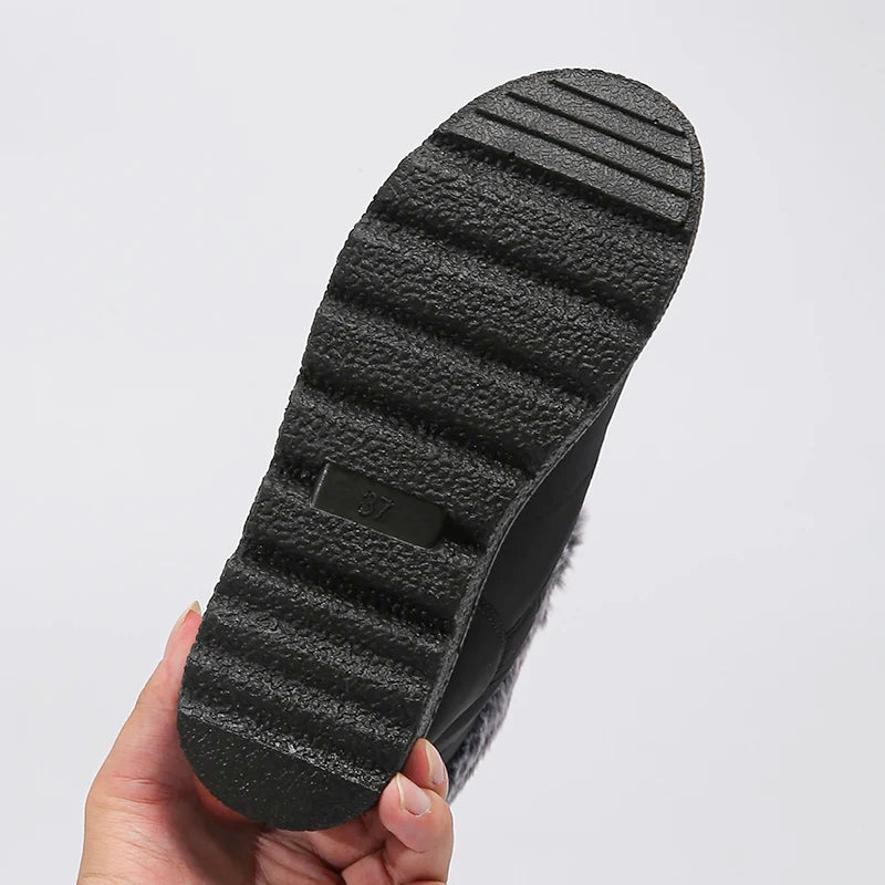 Bottes de Neige Femme 2026 | Fausse Fourrure Peluche | Cheville | Antidérapantes | Grande Taille