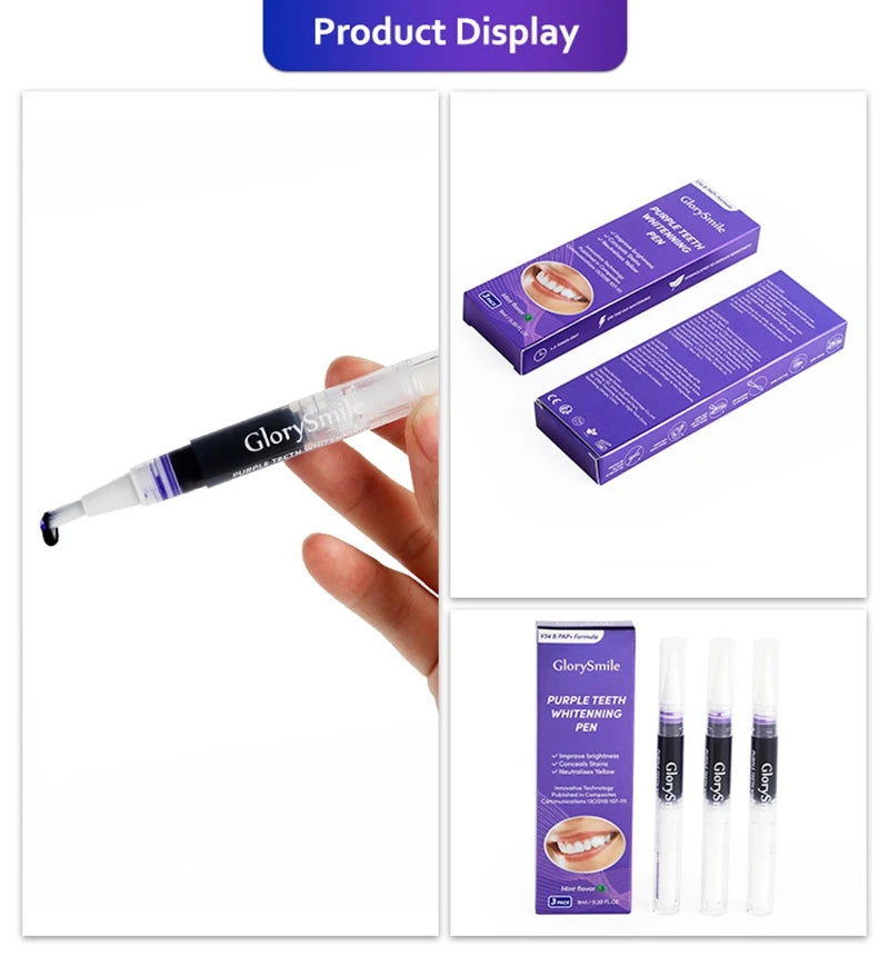 Magical Purple Teeth Whitening Pen, Fresh Breath, Stain Removal, Toothpaste, Oral Deep Cleaning, Teeth Cleaning Essence, Oral Care
