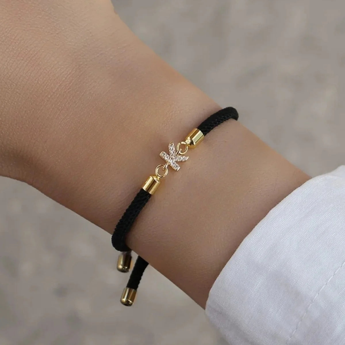 Initial Heart Charm Letter Link Bracelet for Women Classic Letter A-Z Rope Chain Bracelet for Daily Jewelry Gifts