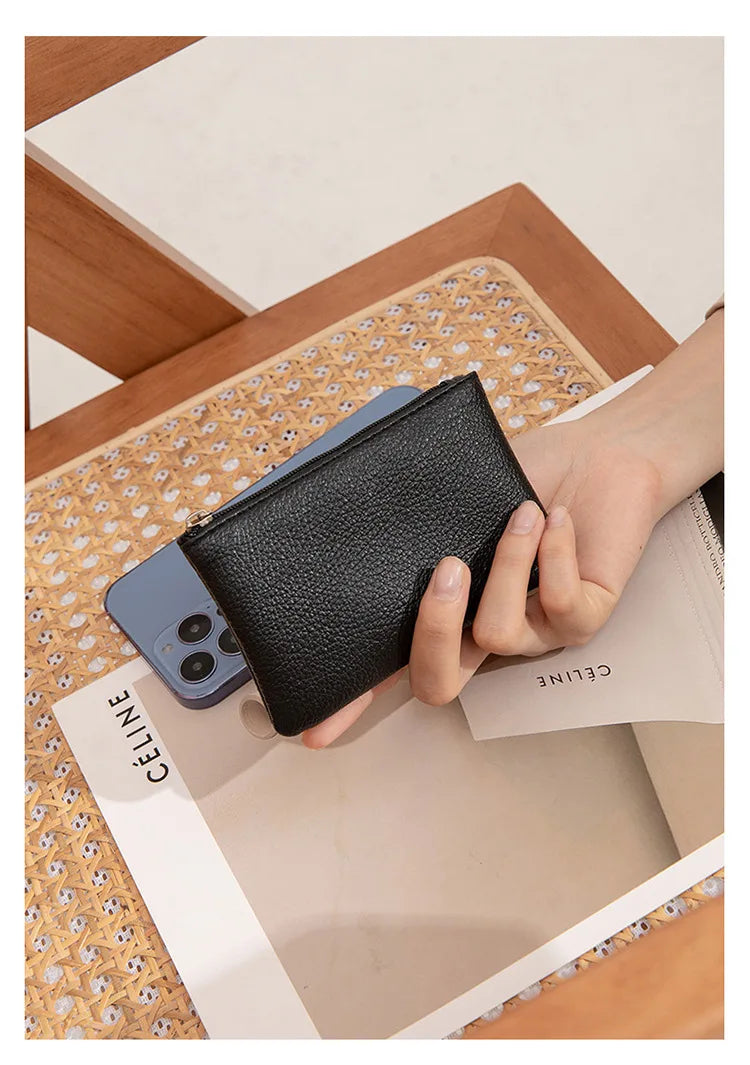 Petit Portefeuille Femme | Fermeture Éclair | Porte-Cartes & Clés | Cuir PU Haute Qualité | Court