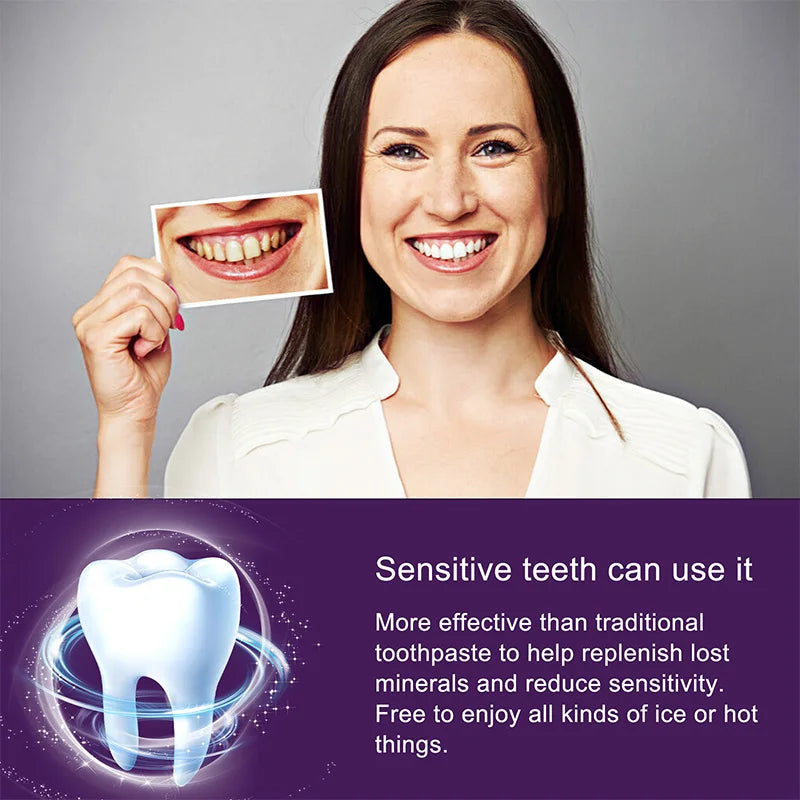 Simple Purple Brightening Powder - Conceals Stains, Non-Sensitive - Enamel-Safe Toothpaste Whitening Powder Suitable for Coffee, Tea, Food, Wine, and Tobacco Stains.