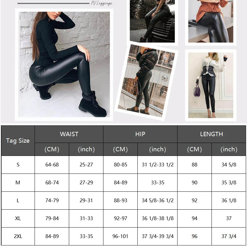 Legging Faux Cuir Épais Femme | Taille Haute Non Transparent | Push Up Slim | Lift Fesses | Fitness